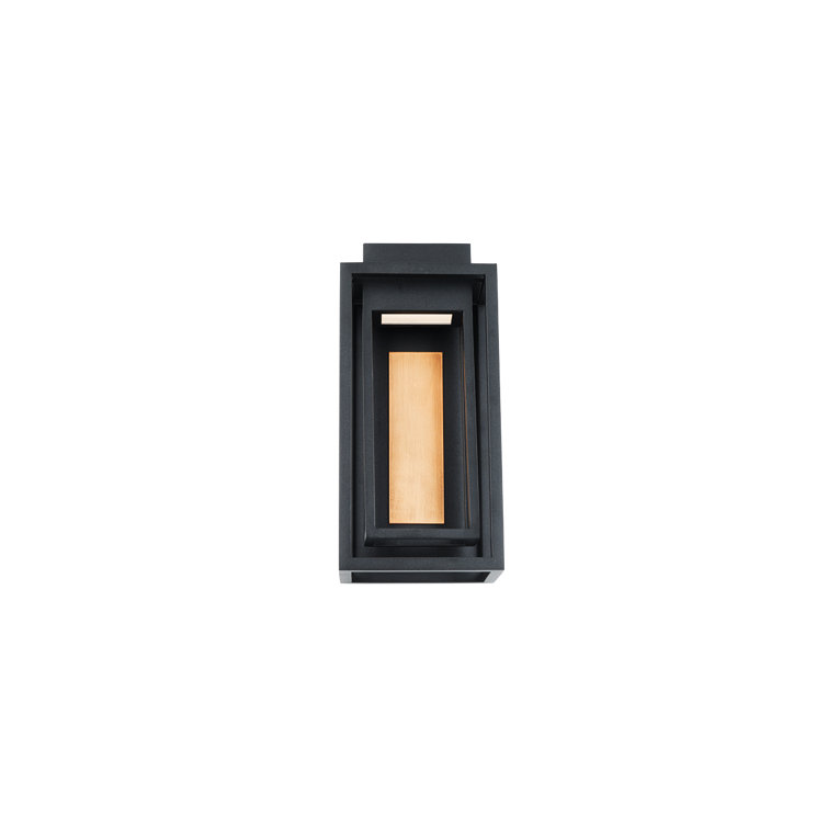 Dorne 14" Black Aged Brass Dimmable LED Wall Sconce