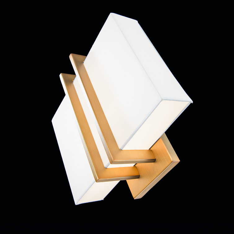 Aged Brass Direct Wired Dimmable LED Sconce - 11" Rectangle