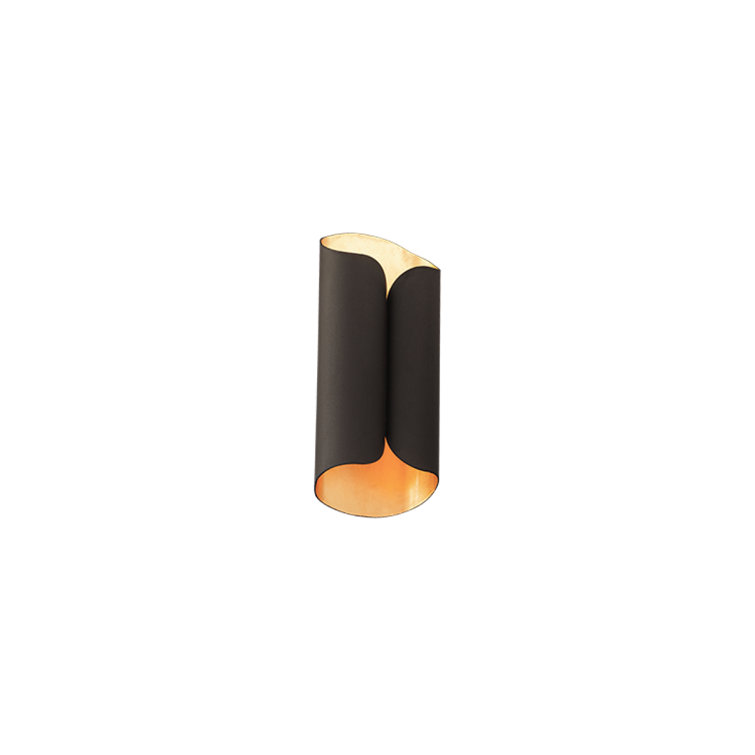 Opus Bronze Gold Leaf Cylinder LED Wall Sconce