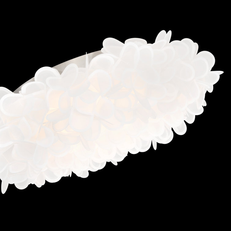 Brushed Nickel 22" LED Flush Mount with White Petals