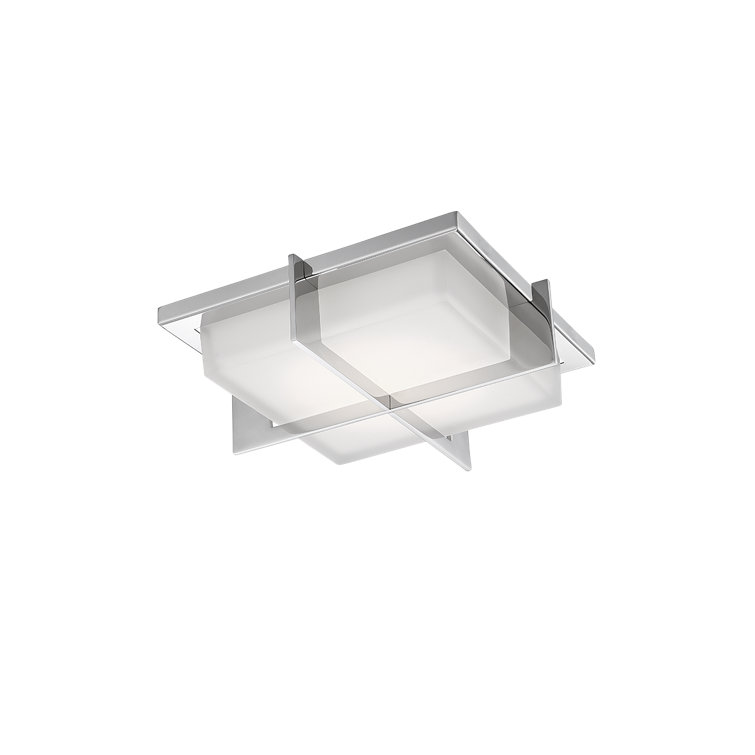 Razor 15'' Stainless Steel LED Flush Mount with Opal Etched Glass