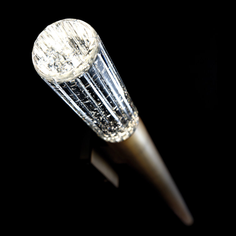 Aged Brass Dimmable LED Sconce with V-Cut Seeded Crystal