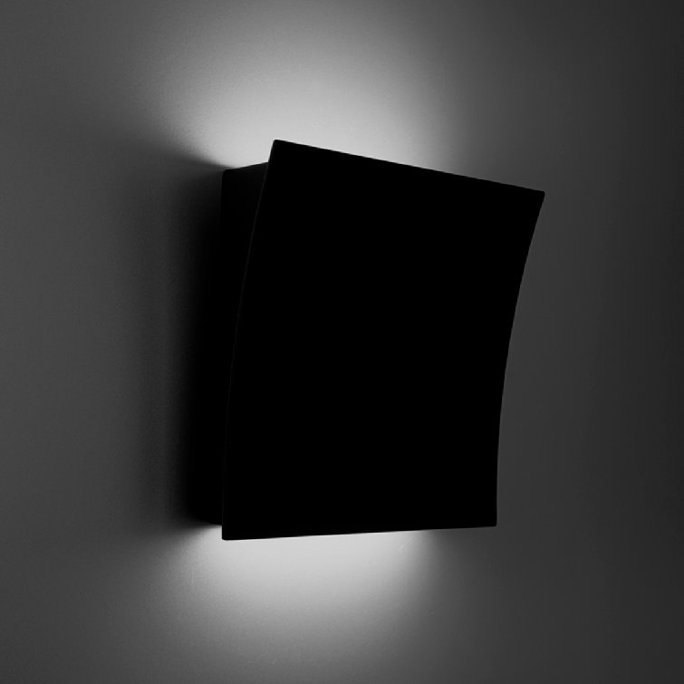 Dimmable Black LED Wall Sconce with White Diffuser Glass