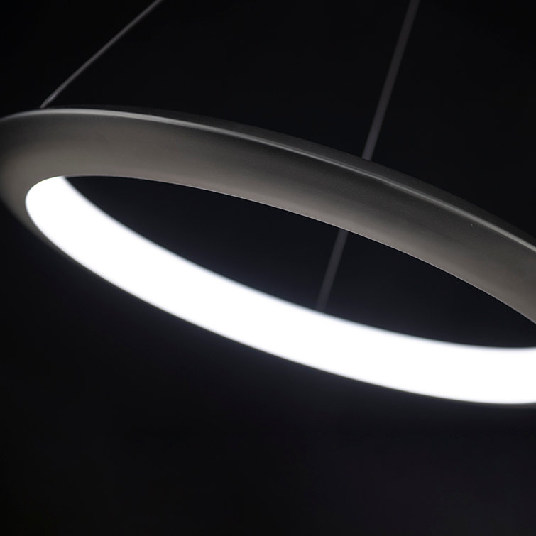 Sleek Modern 48" Black Aluminum LED Pendant for Indoor/Outdoor