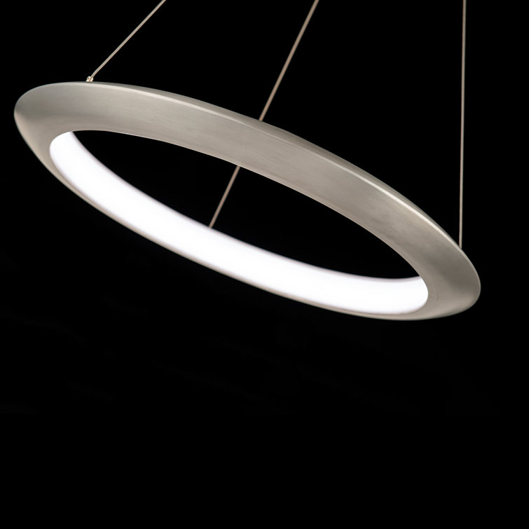 Sleek Halo 24" Brushed Aluminum LED Pendant Light