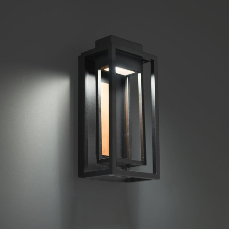 Dorne 14" Black Aged Brass Dimmable LED Wall Sconce