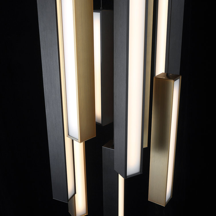 Chaos Black and Aged Brass 5-Light LED Pendant