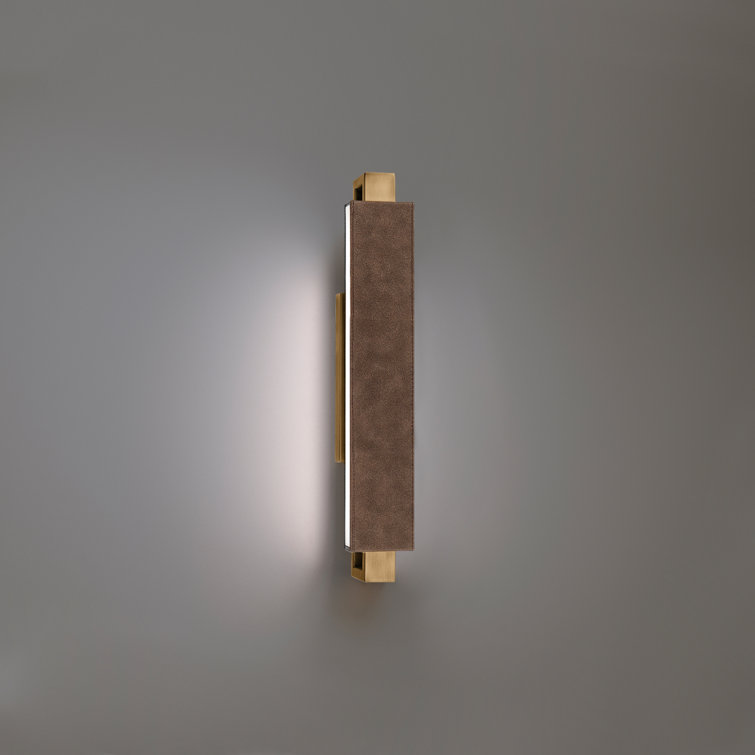 Bomber Brown Aged Brass LED Wall Sconce with Frosted Glass