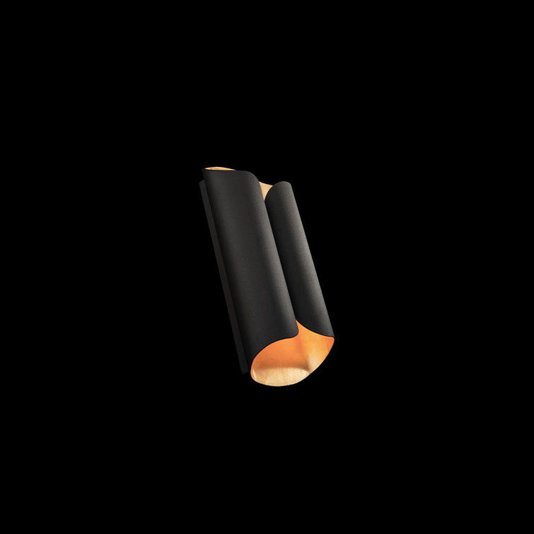 Opus Bronze Gold Leaf Cylinder LED Wall Sconce