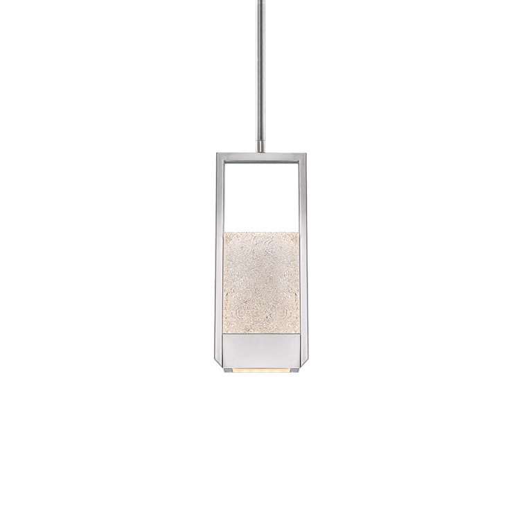 Swing 1-Light Chrome LED Mini Pendant with Piastra Glass