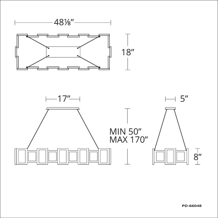 Aged Brass 24-Light Linear LED Chandelier with Opal Glass Diffuser