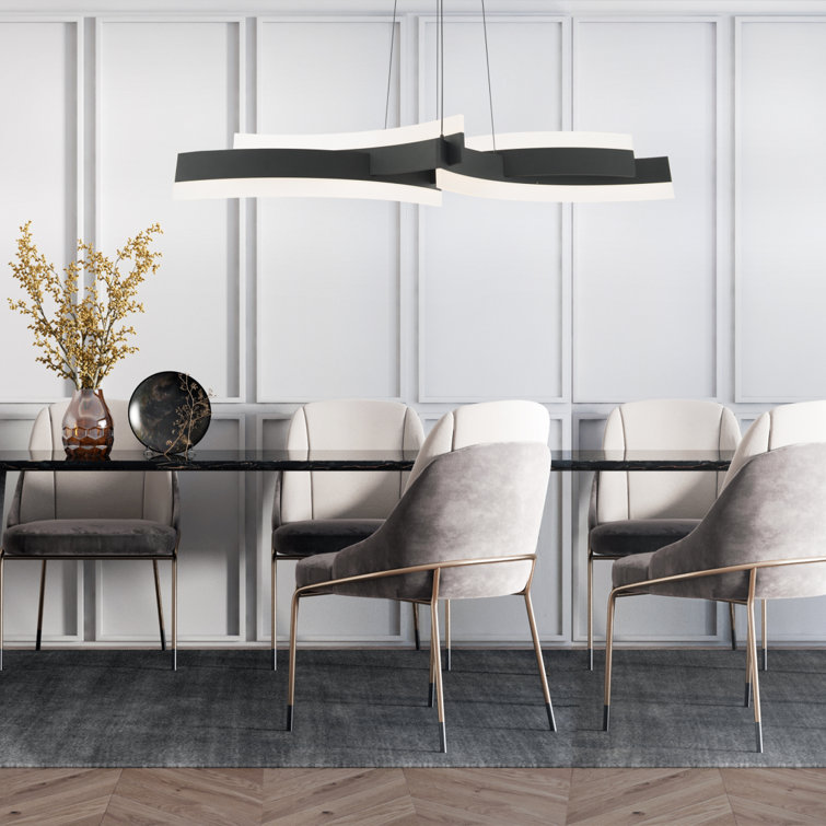 Elegant Aged Brass LED Pendant with Etched White Acrylic Shade