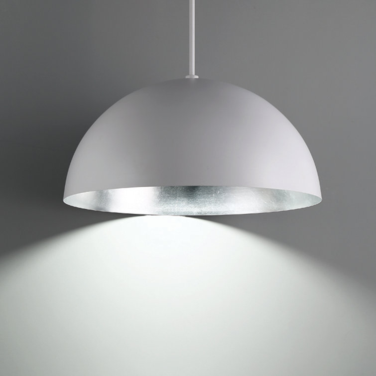 Elysian 23'' Silver Leaf LED Pendant with Mouth-Blown Opal Glass