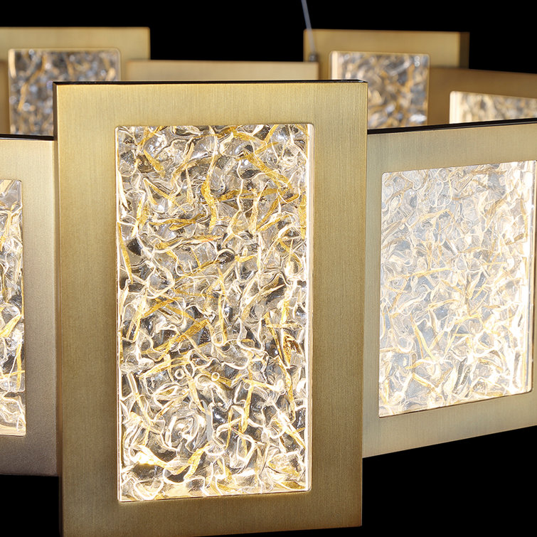Aged Brass Crystal Fury 16-Light LED Drum Chandelier