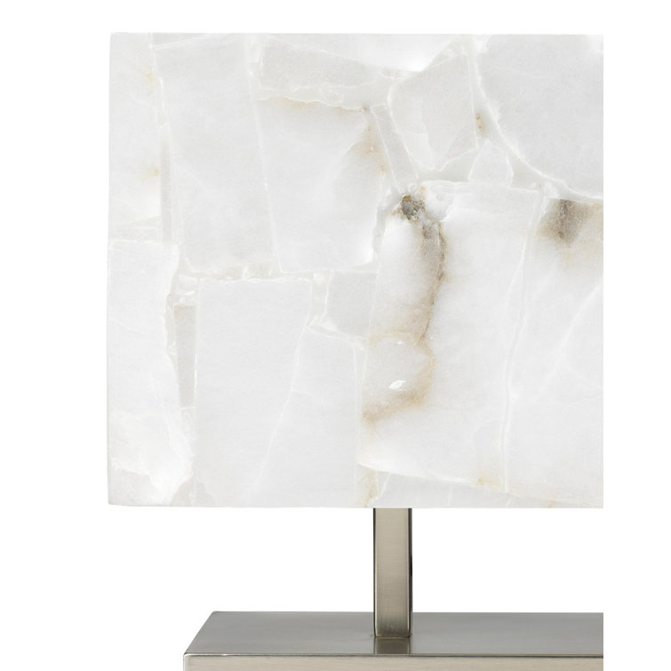Silver Alabaster 2-Light Adjustable Table Lamp