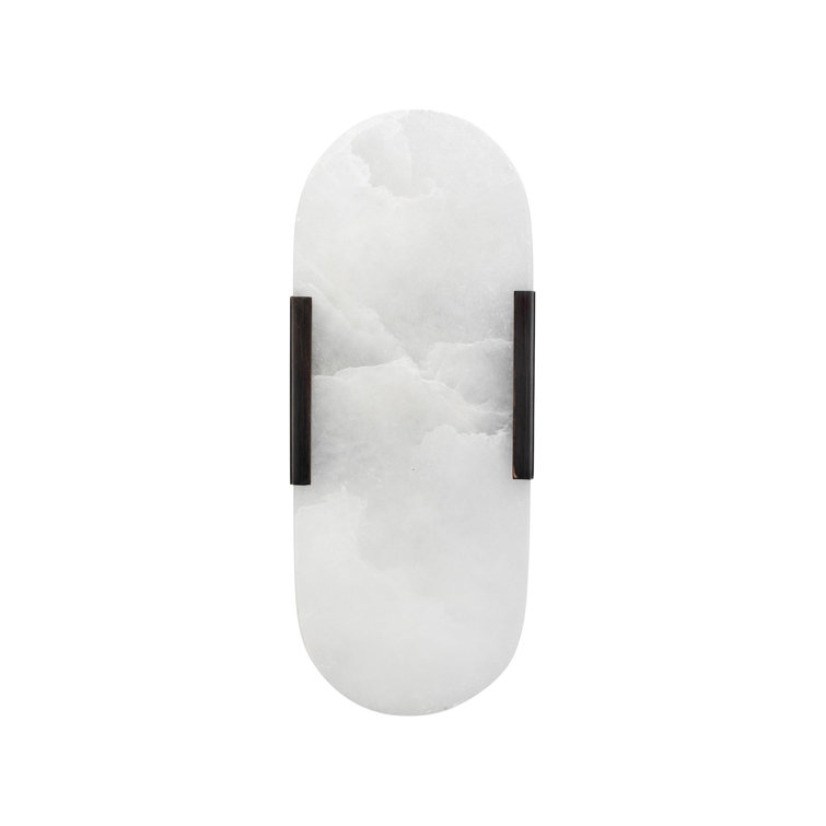 Oil Rubbed Bronze Alabaster Oval Wall Sconce