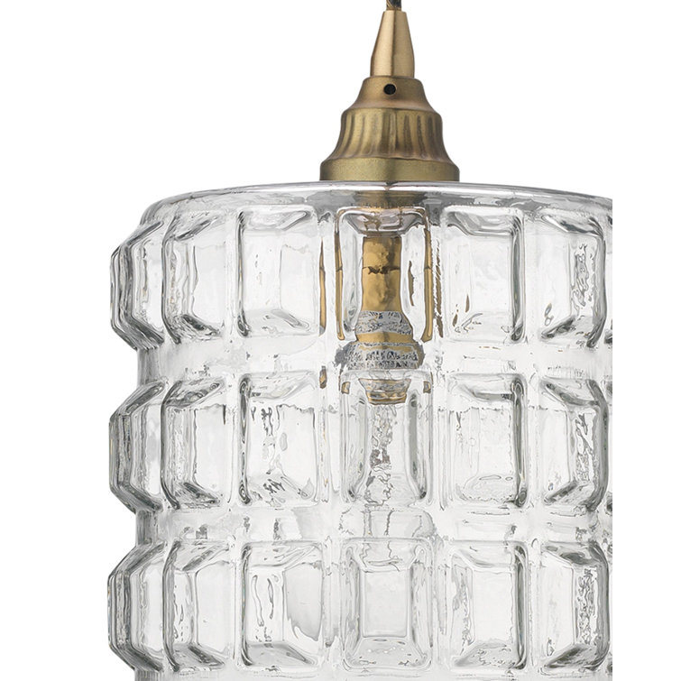 Mini Kenosha Antique Brass 1-Light Pendant with Clear Glass