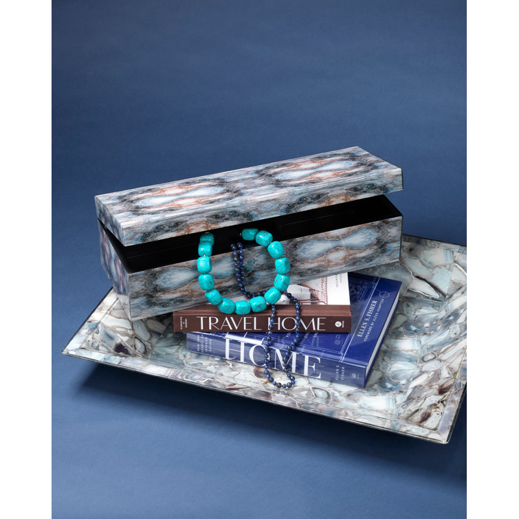 Indigo Blue Lacquered Decorative Storage Box