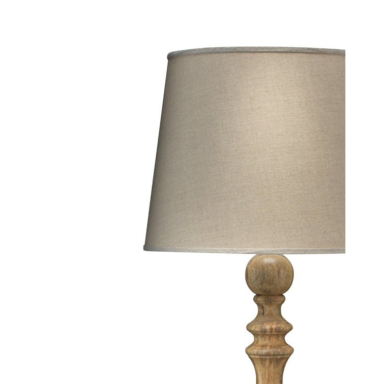 Natural Wood & Linen Shade 72" Edison Floor Lamp with 3-Way Switch