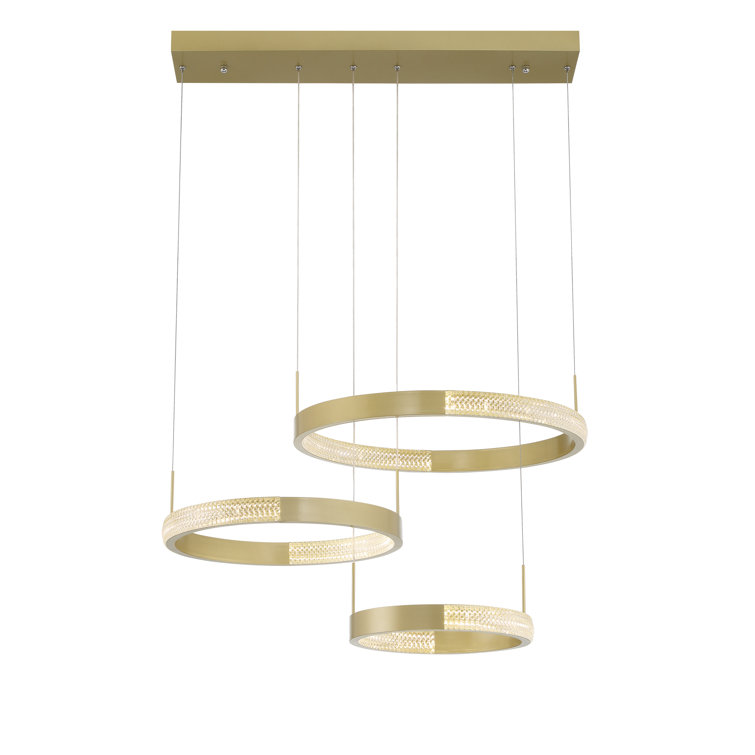 Modern Artistic 3-Tier Gold LED Chandelier with Adjustable Suspension