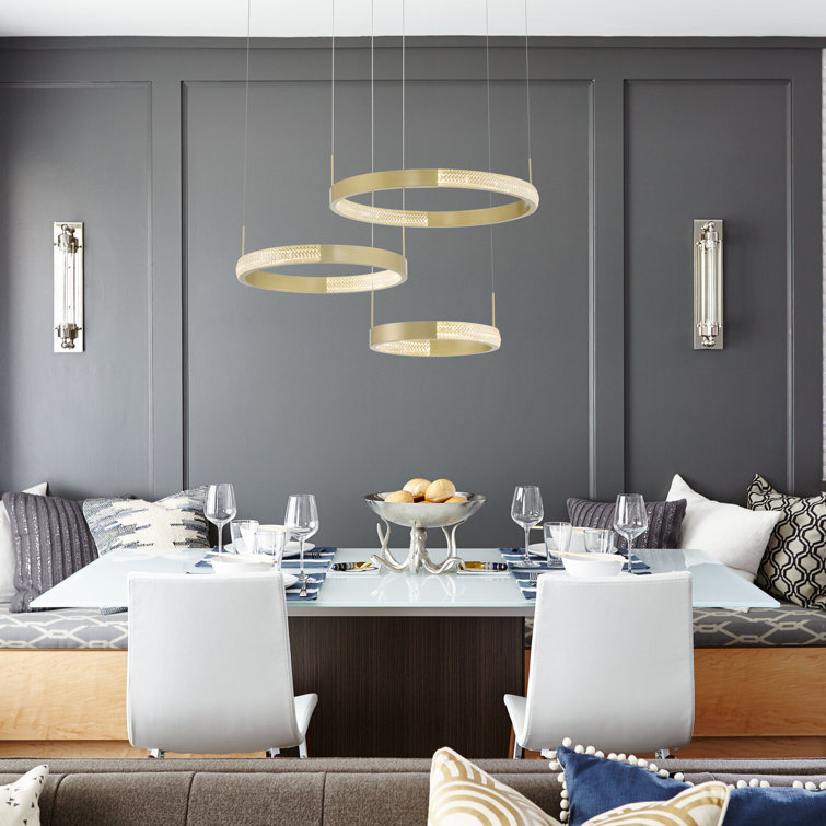 Modern Artistic 3-Tier Gold LED Chandelier with Adjustable Suspension