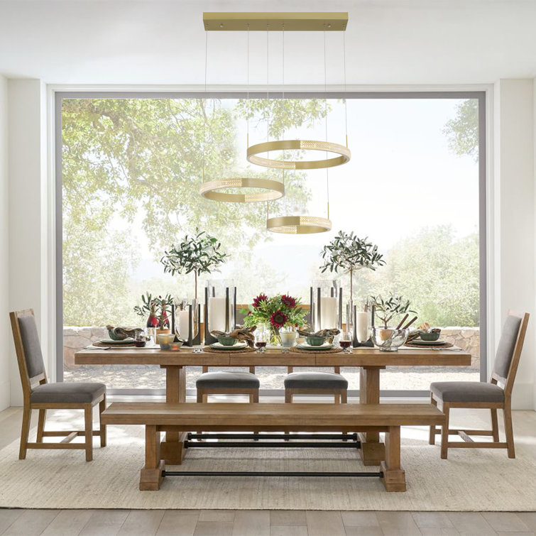 Modern Artistic 3-Tier Gold LED Chandelier with Adjustable Suspension