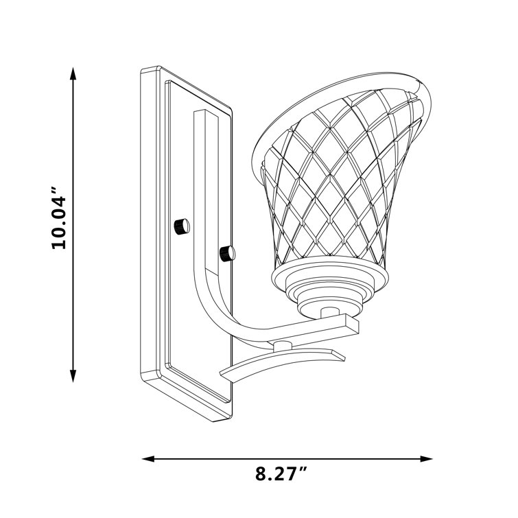 Chrome and Glass Dimmable Vanity Wall Sconce