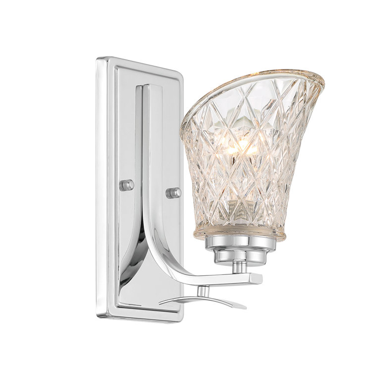 Chrome and Glass Dimmable Vanity Wall Sconce