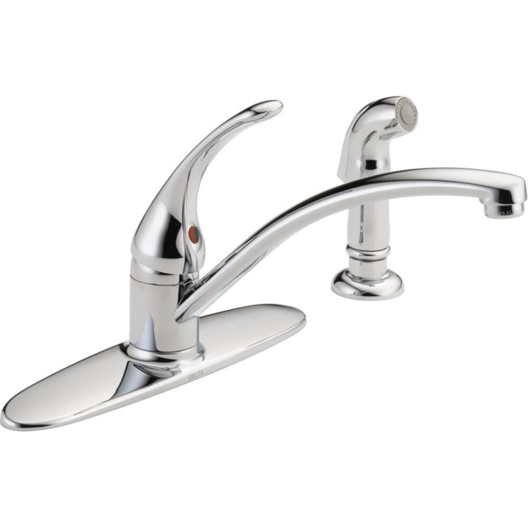 Chrome Single Handle Kitchen Faucet with Side Sprayer