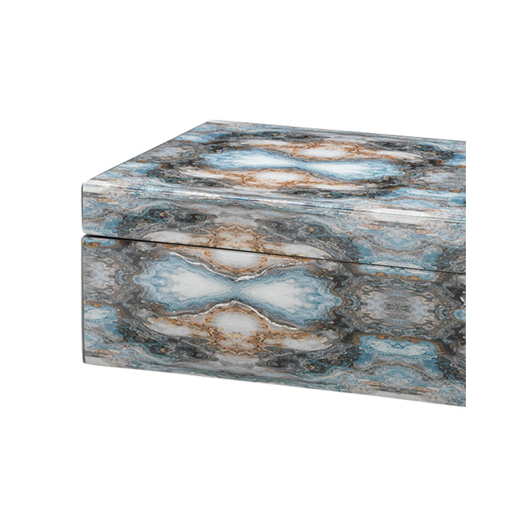 Indigo Blue Lacquered Decorative Storage Box