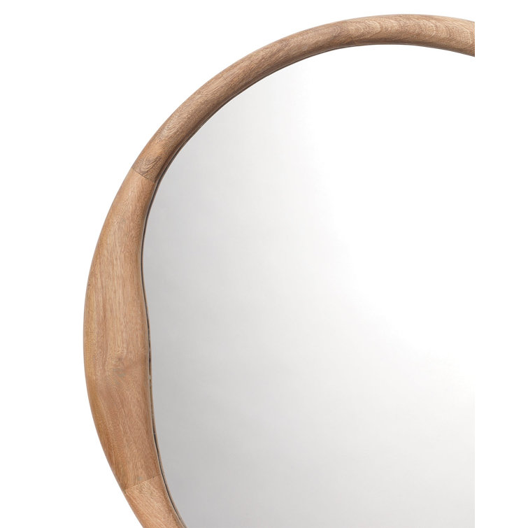 Alora Natural Wood Organic Round Wall Mirror - 36"