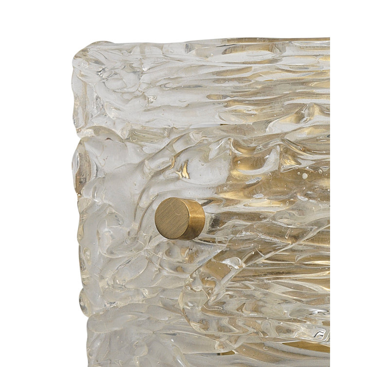 Antique Brass and Clear Glass Textured Sconce