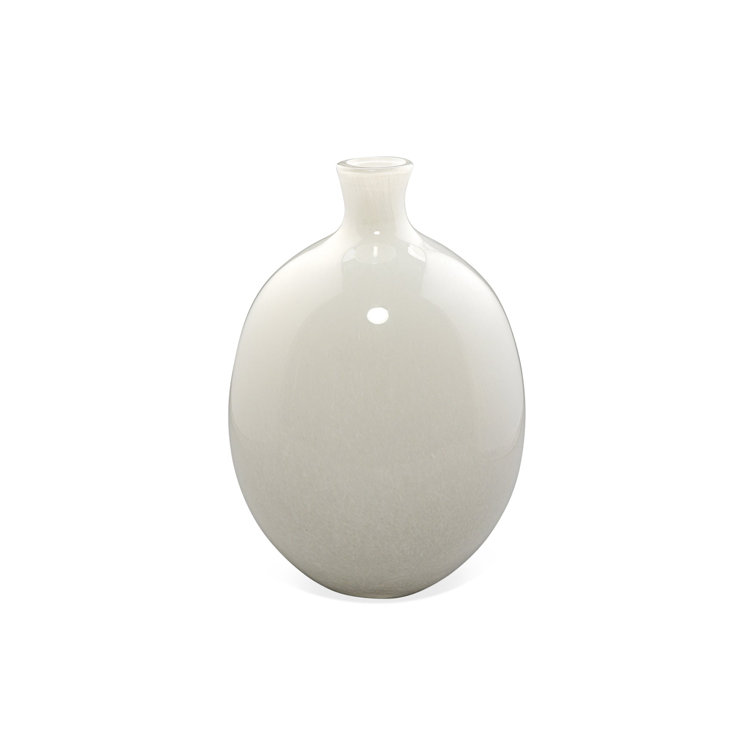 Elegant White Glass Decorative Table Vases Set