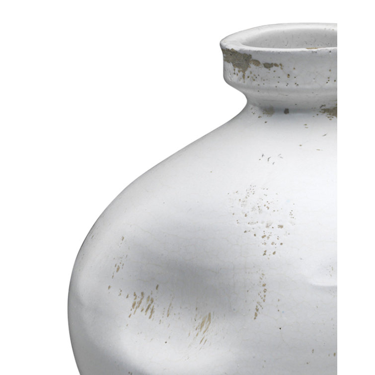 White Ceramic Dimpled Jug Vase