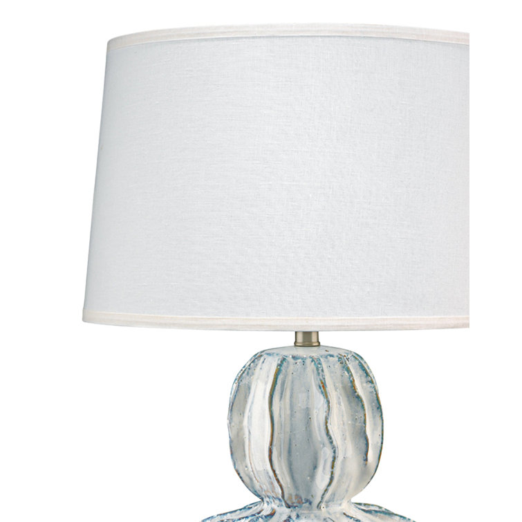 White Reactive Glaze Ceramic Coastal Table Lamp