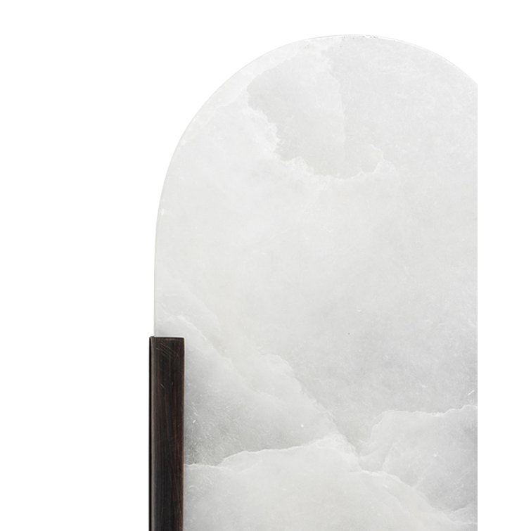 Oil Rubbed Bronze Alabaster Oval Wall Sconce