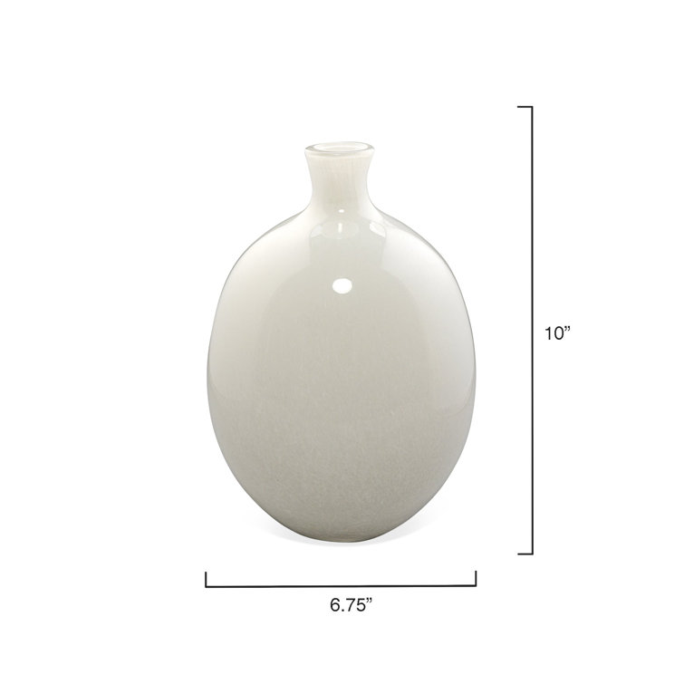 Elegant White Glass Decorative Table Vases Set