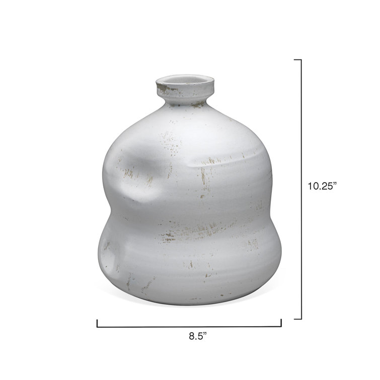 White Ceramic Dimpled Jug Vase