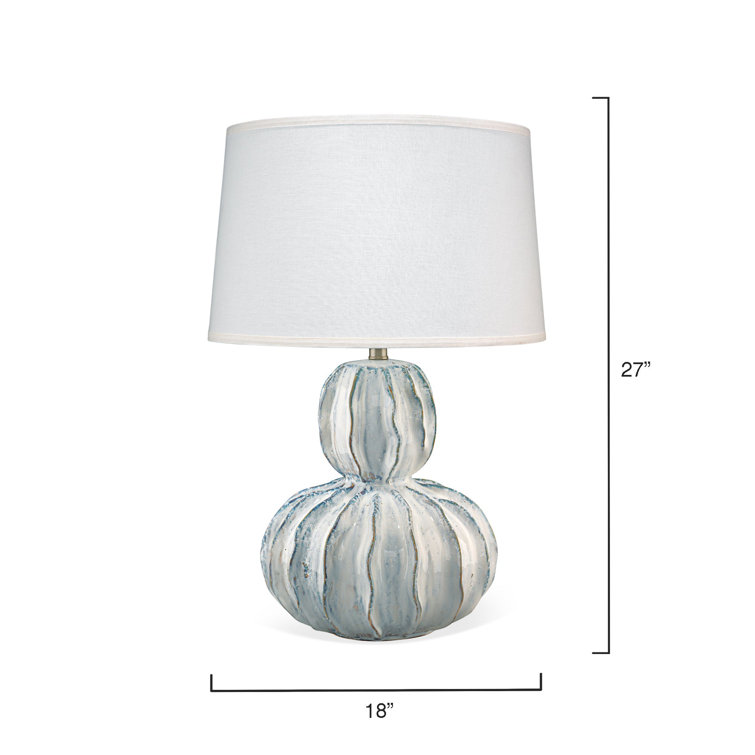 White Reactive Glaze Ceramic Coastal Table Lamp