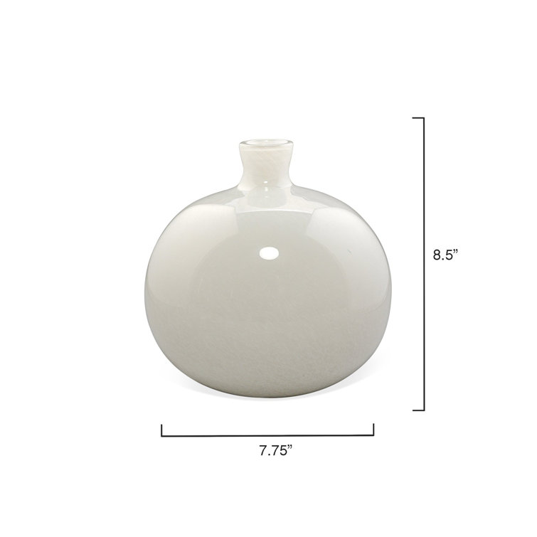 Elegant White Glass Decorative Table Vases Set