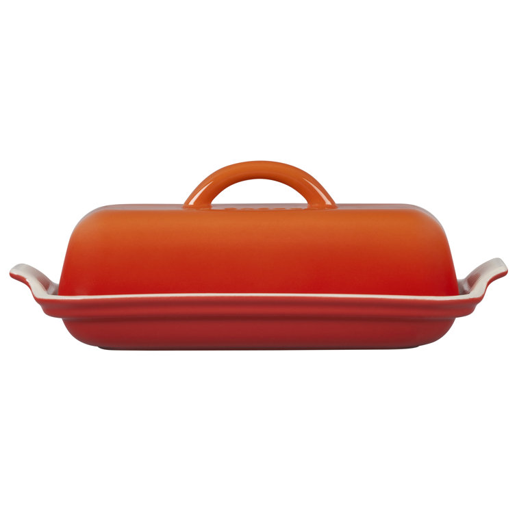 Flame Orange Stoneware Heritage Butter Dish