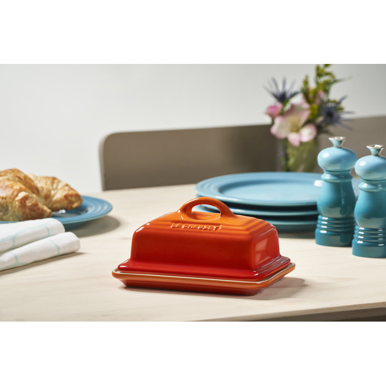 Flame Orange Stoneware Heritage Butter Dish