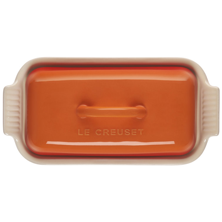 Flame Orange Stoneware Heritage Butter Dish