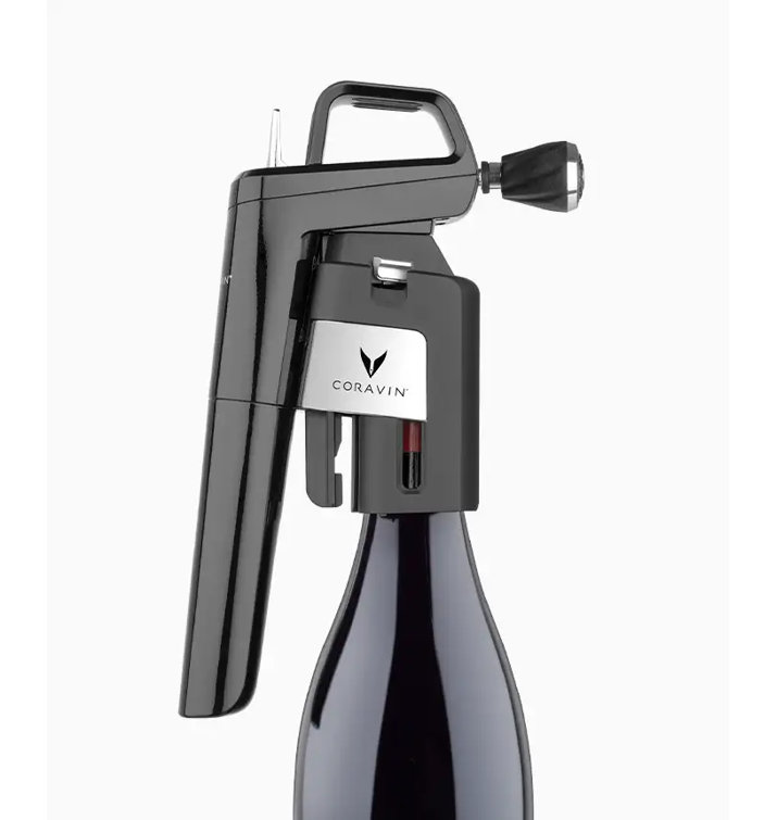 Coravin Timeless Black and Silver Wine Aerator Attachment