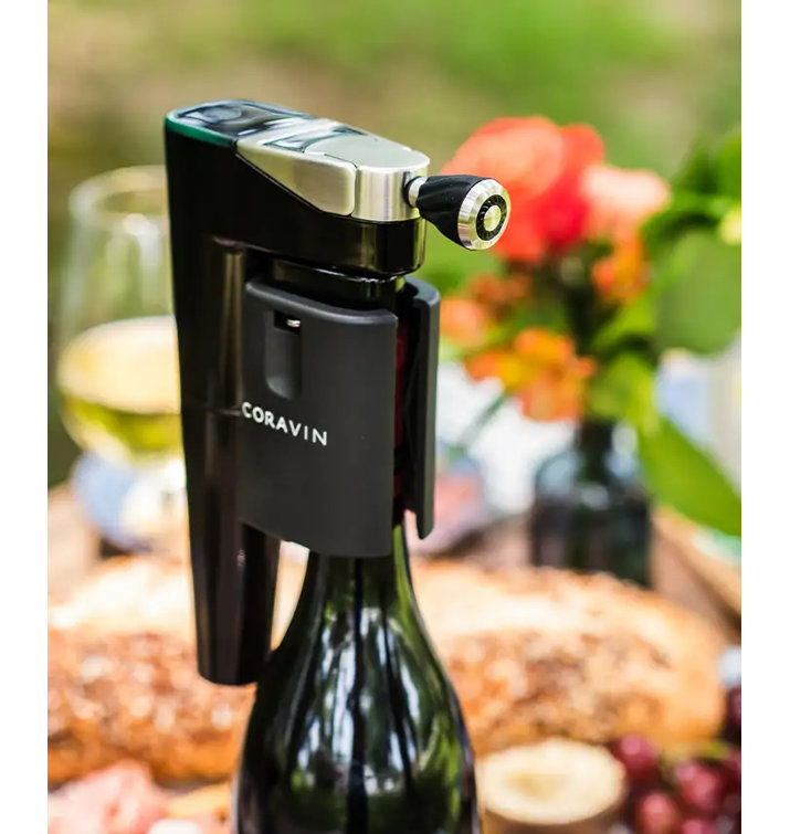 Coravin Timeless Black and Silver Wine Aerator Attachment