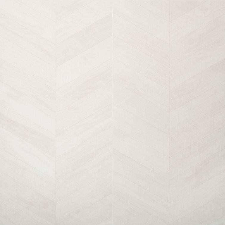 Montgomery Chevron White Matte Porcelain Large Format Tile