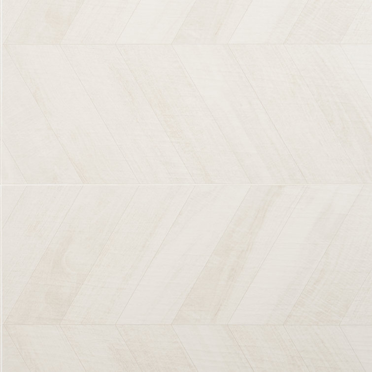 Montgomery Chevron White Matte Porcelain Large Format Tile