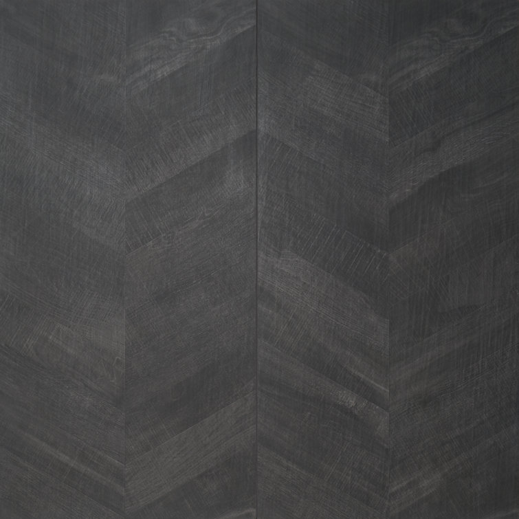 Auburn Chevron 24x48 Matte Black Porcelain Floor and Wall Tile