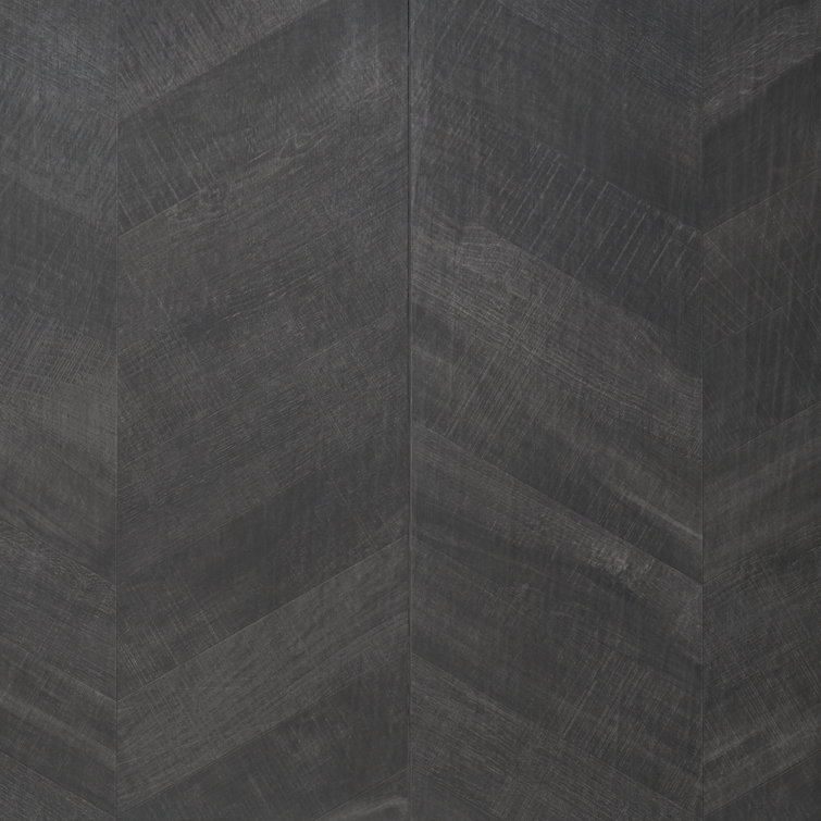 Auburn Chevron 24x48 Matte Black Porcelain Floor and Wall Tile