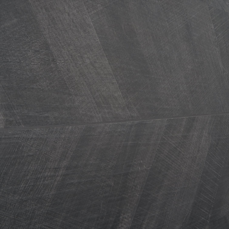 Auburn Chevron 24x48 Matte Black Porcelain Floor and Wall Tile